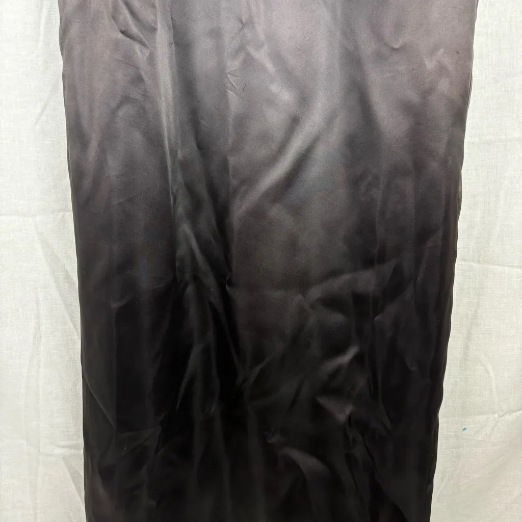 Vintage Black Satin Puff Sleeve Prom Dress With Bow Size 10 - Image 8
