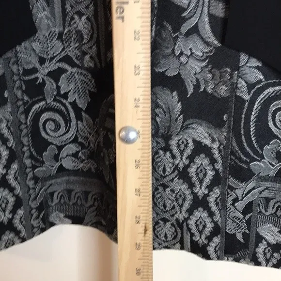 Vintage Sfarzo ladies button up printed detail coat blazer with shoulder pads Black Size M - Image 9