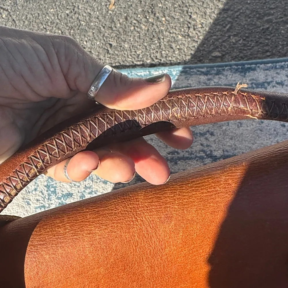 Rustic vintage Classic Brown Leather satchel Bag - Image 13