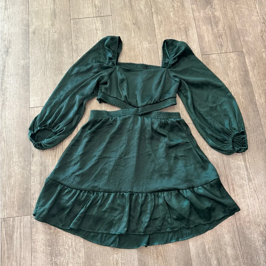 Blu Pepper Dark Green Long Sleeve Dress - Image 5