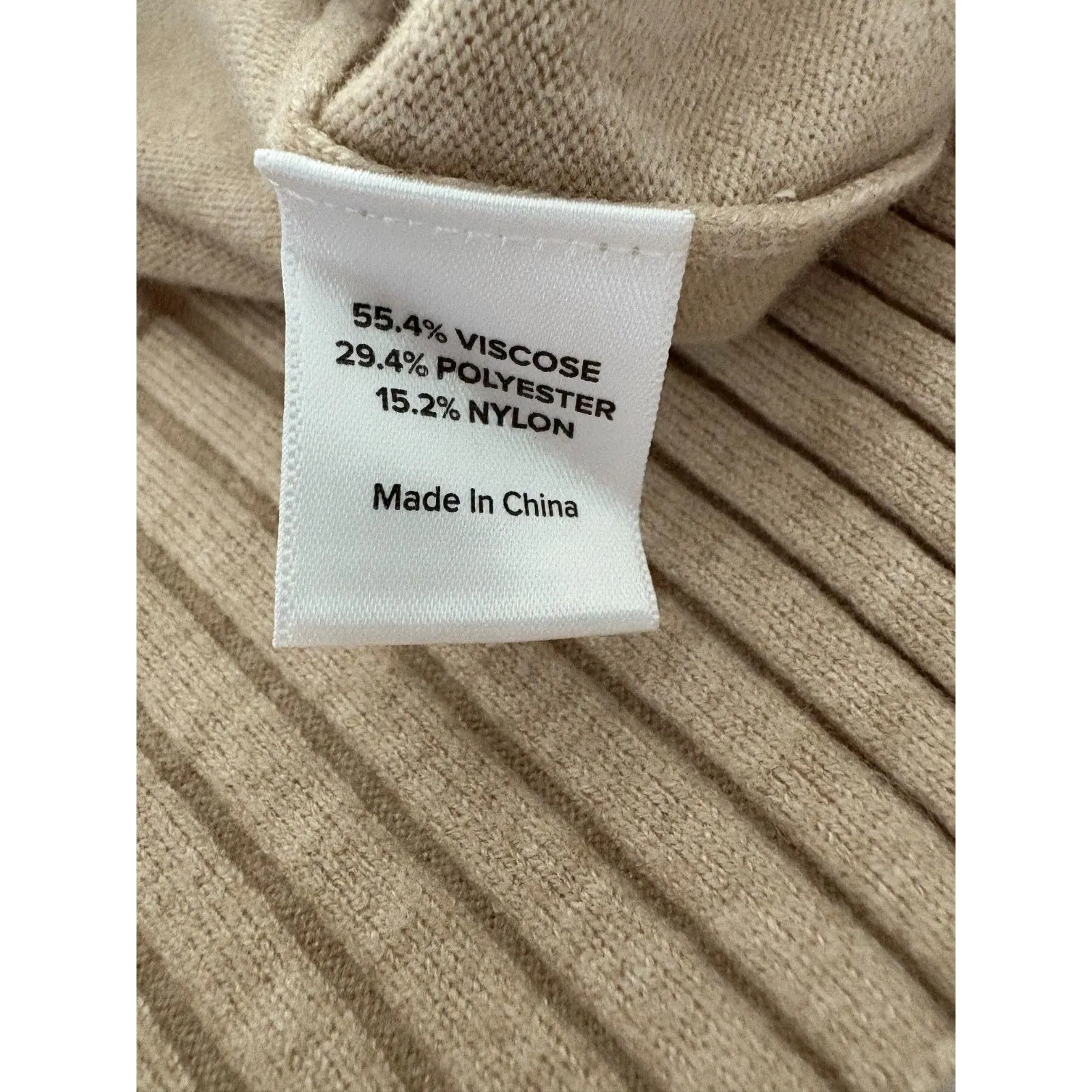 Evereve Sweater Womens Size S Tan Ribbed Fitted Sleeve Relaxed Soft Cozy Lounge - Image 8