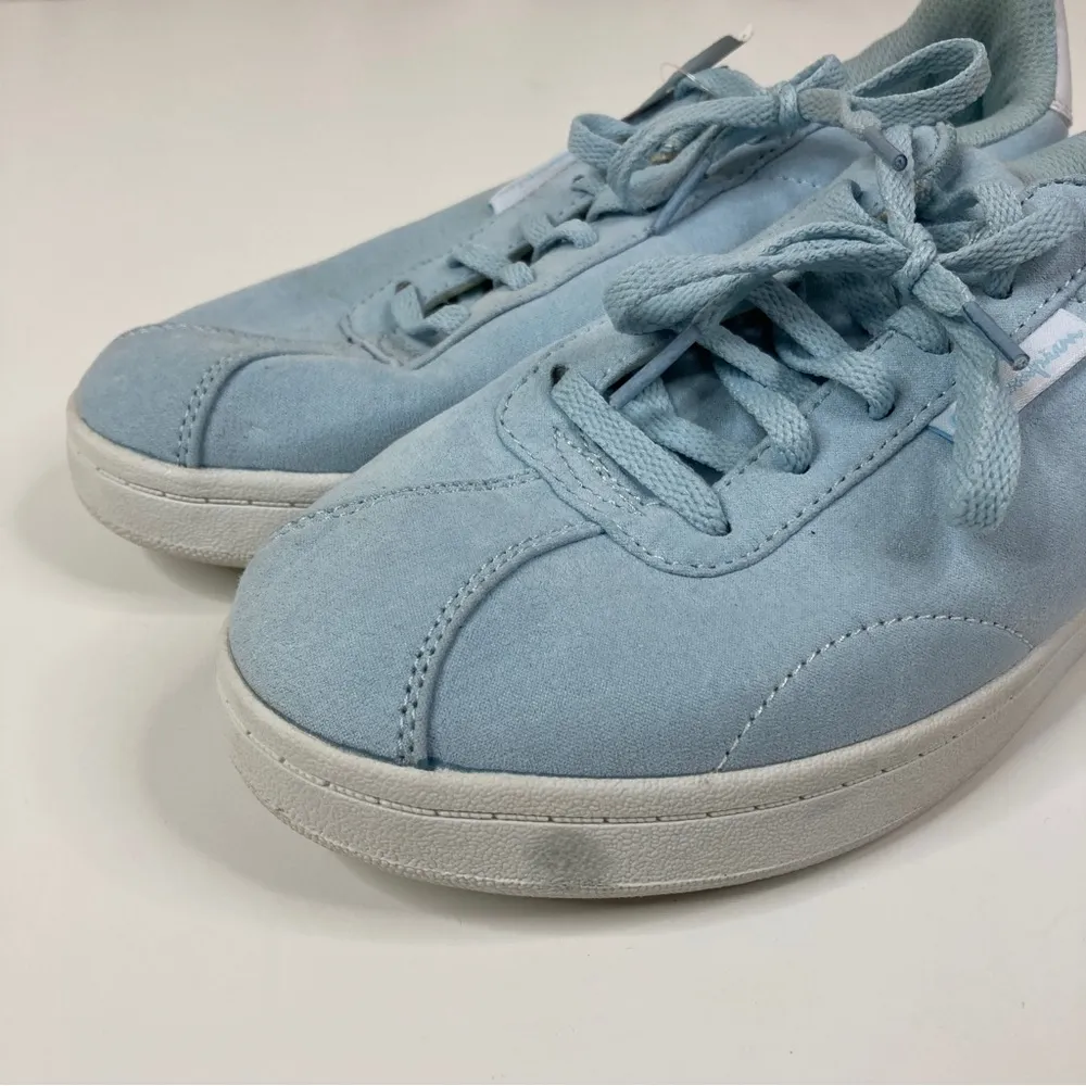Champion | Pastel Blue Faux Suede Low Top Lace Up Sneakers 8 - Image 2