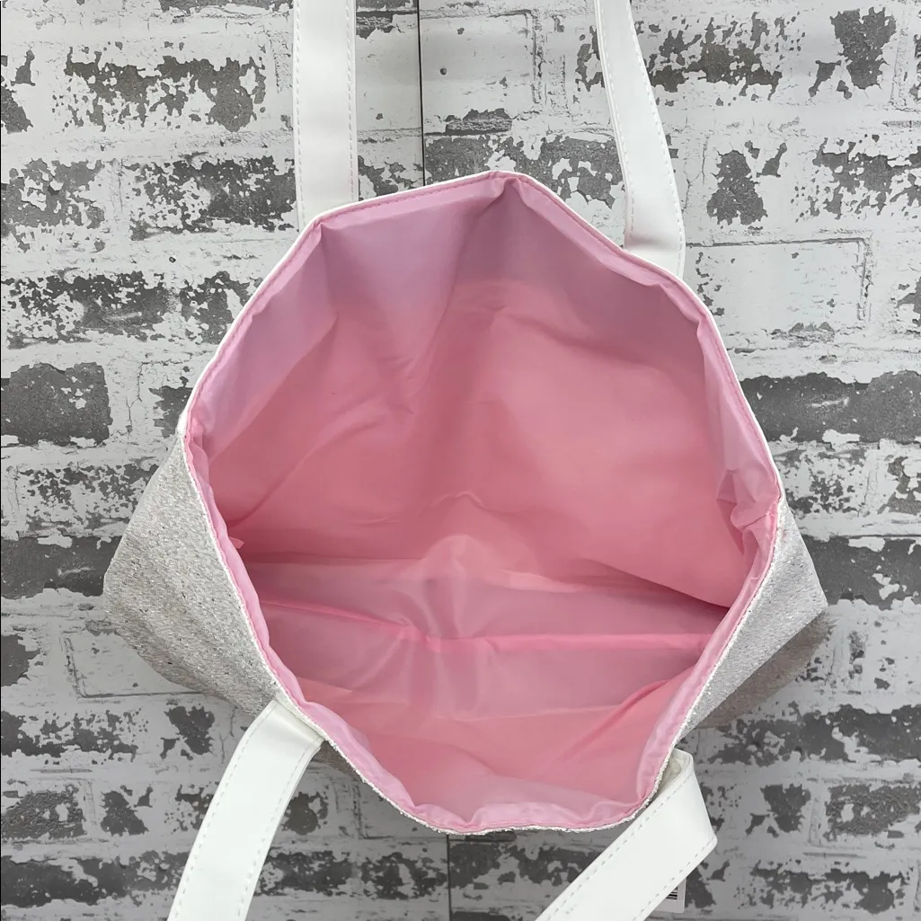 NWT Sparkling White Clinique Glitter Tote Bag - Image 3