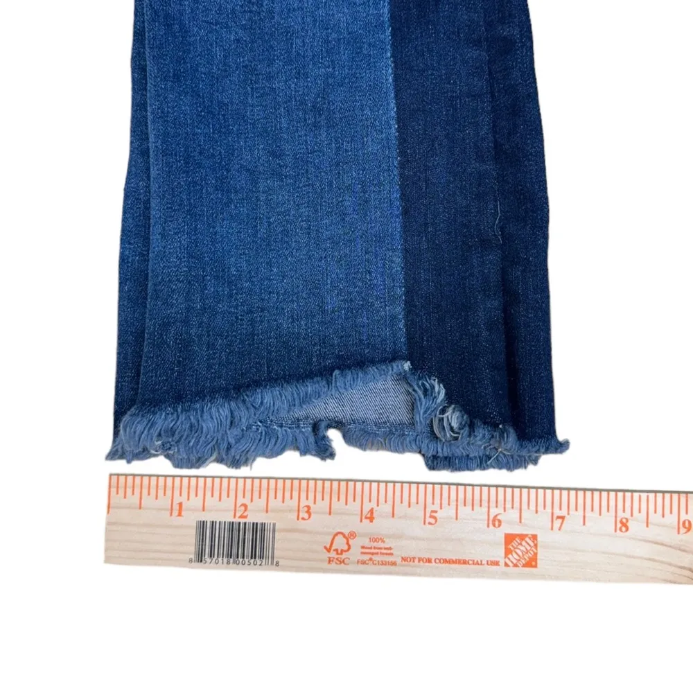 Anthropologie McGuire Vintage Mid-Rise Cropped Raw Hem Jeans Two Tone Denim 26 - Image 15