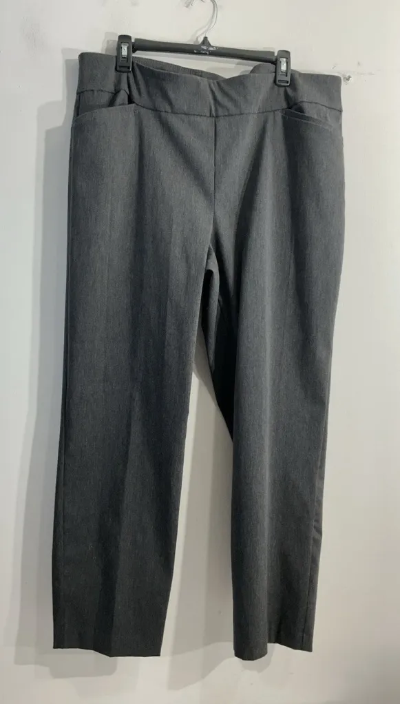 Womans Terra & Sky Bus/casual Stretch Pants 1 X 16w-18w Gray Pullon Pockets - Image 1