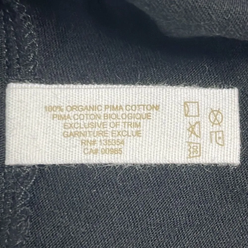 Skin Organics Size 0 XS Oversized Tank Top Black 100% Organic Pima Cotton NWT - Image 6