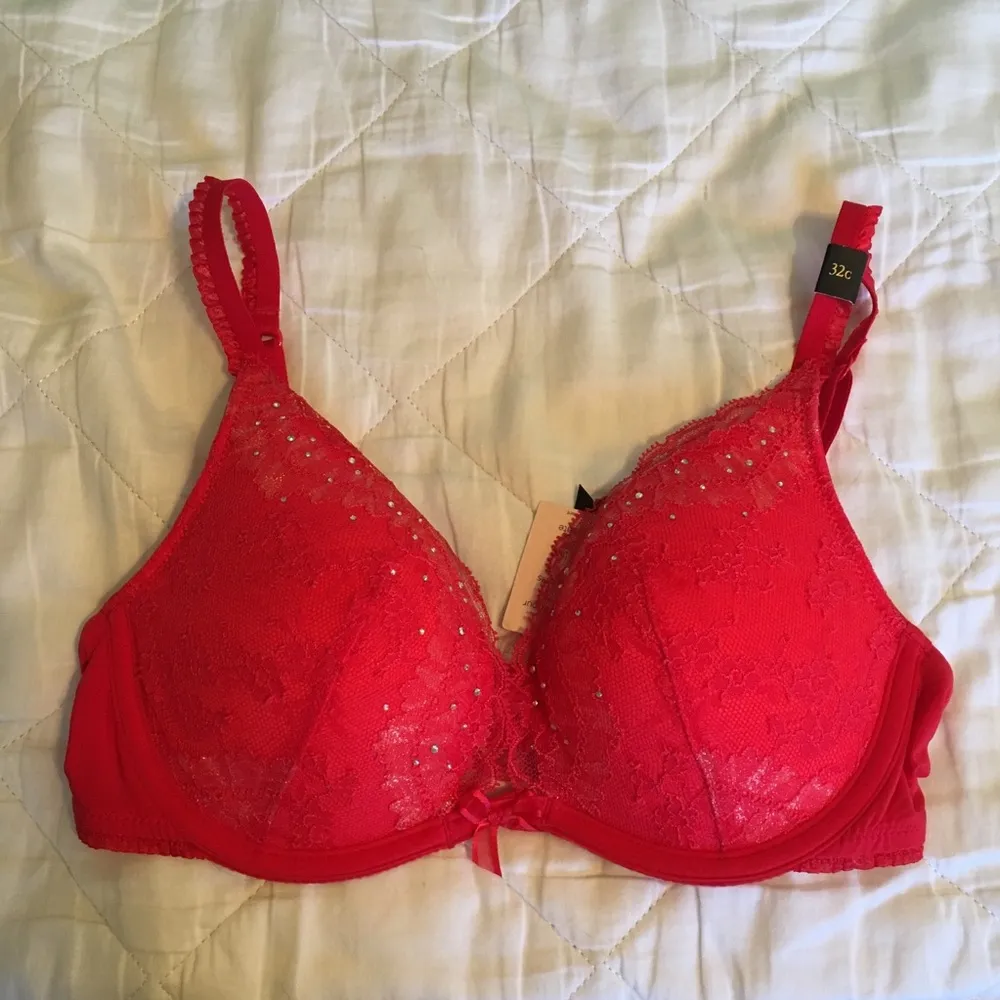 NWT VS Designer Shimmer Lace Bling Pushup Bra, 32C - Image 4