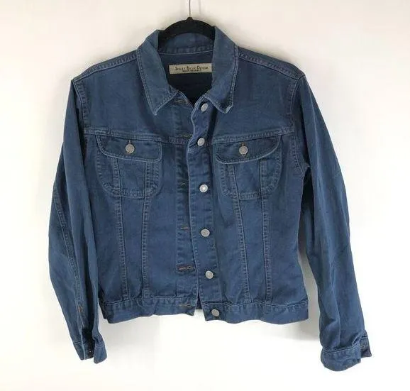 Sisley Basic Denim Womens Jacket Vintage Retro Trucker Y2K Made in Italy L Blue Size L - Image 1