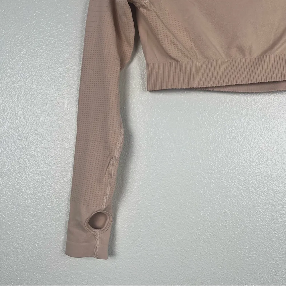 Womens Best Power Seamless Long Sleeve Crop Top Nude‎ Sz M NWT Size M - Image 7