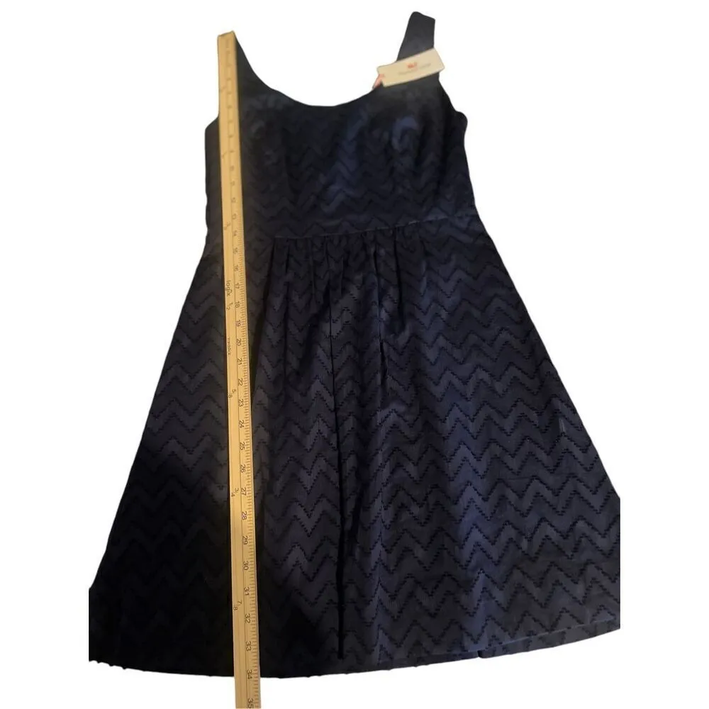 NWT Vineyard Vines Chevron A Line Sleeveless Dress Navy Blue 4 - Image 5