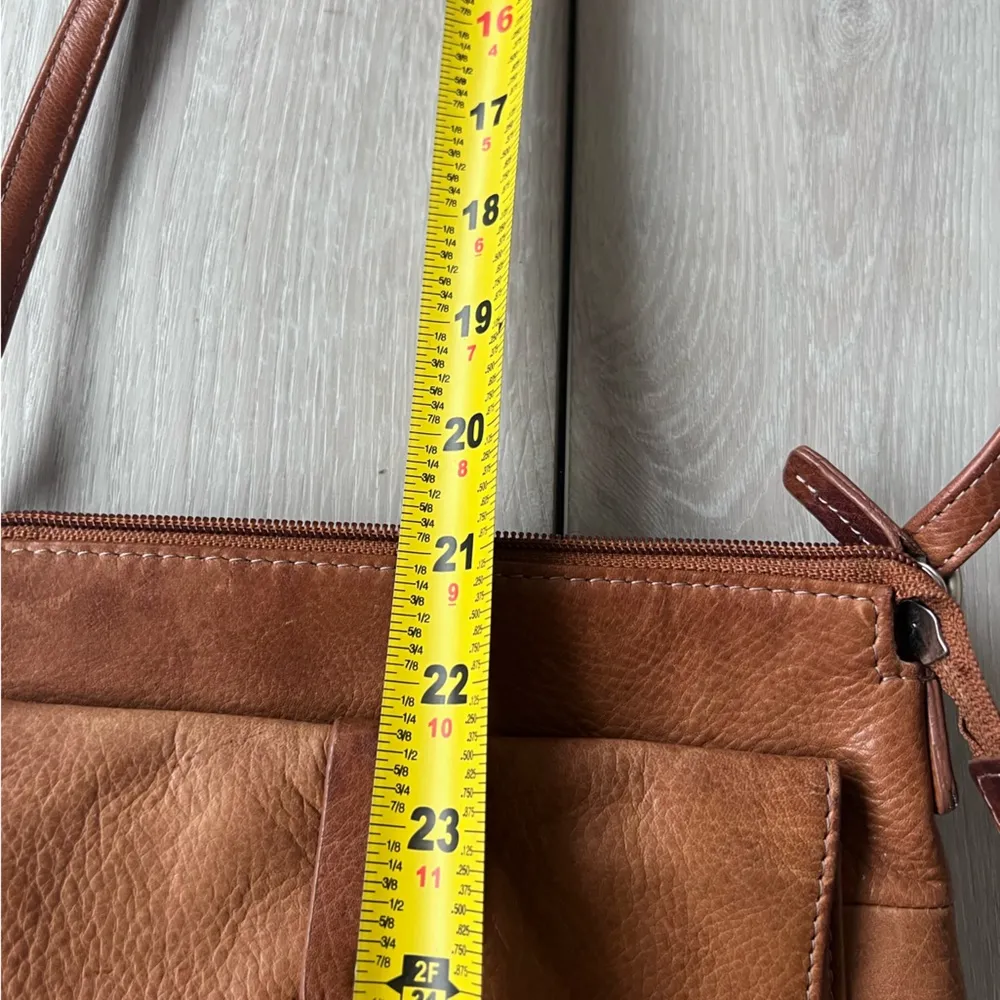 Vintage Classic Brown Leather Bag Shoulder Crossbody Purse - Image 8