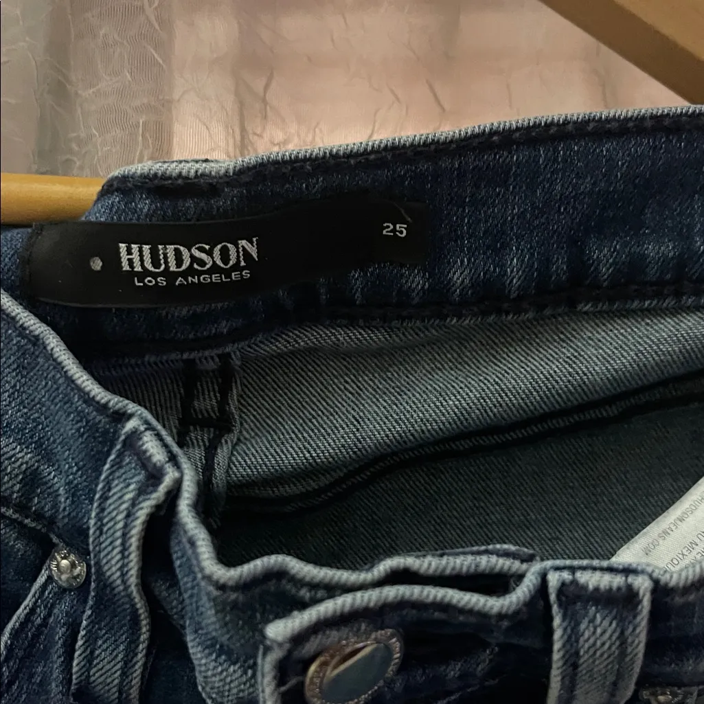 HUDSON Barbara High Rise Super Skinny Ankle Jeans Indigo Dipped size 25 - Image 5
