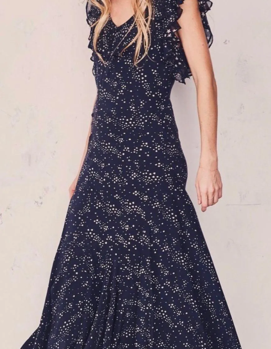 LoveShackFancy black star print silk maxi dress 0 - Image 2