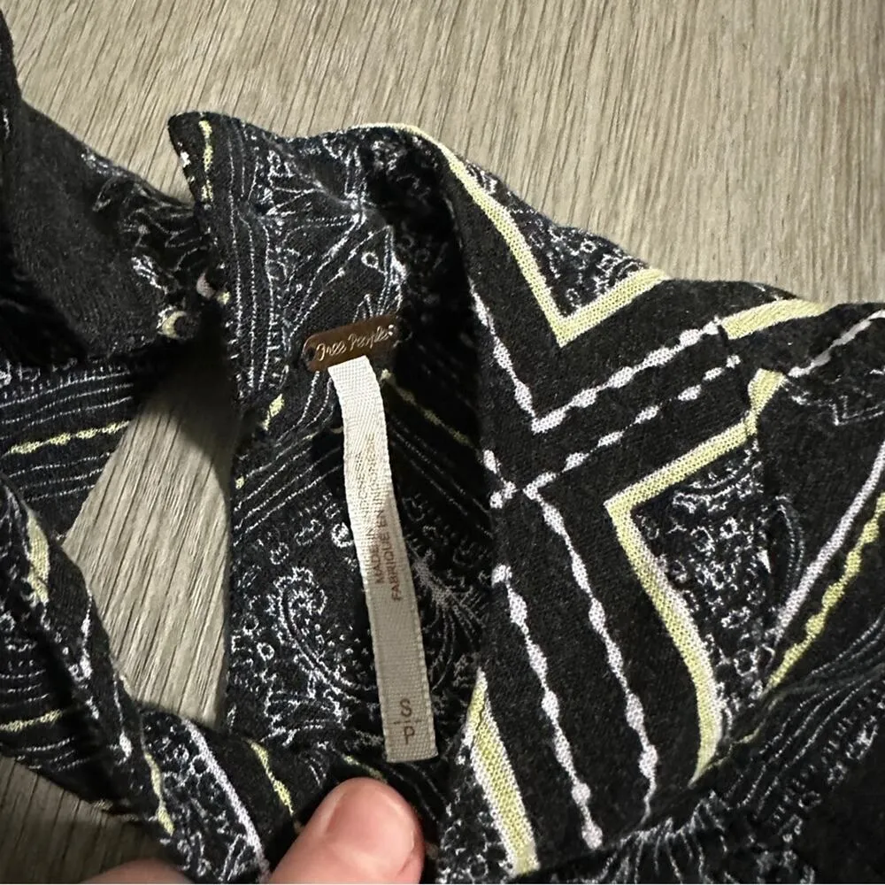 Free People Walking on a Dream Long Sleeve Paisley Print Cutout Tunic Top Size S - Image 6