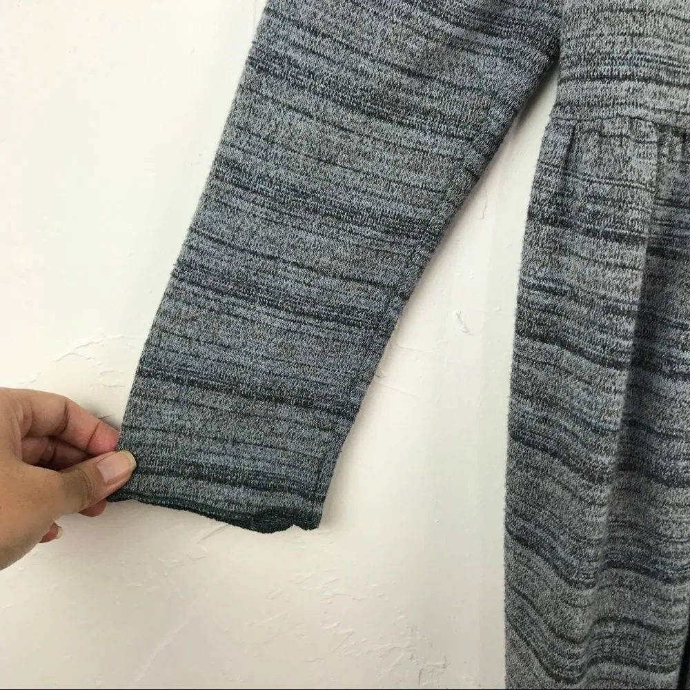 Kimchi Blue  Gray Striped 3/4 Sleeve Open Front Cardigan Sweater Small - Image 3