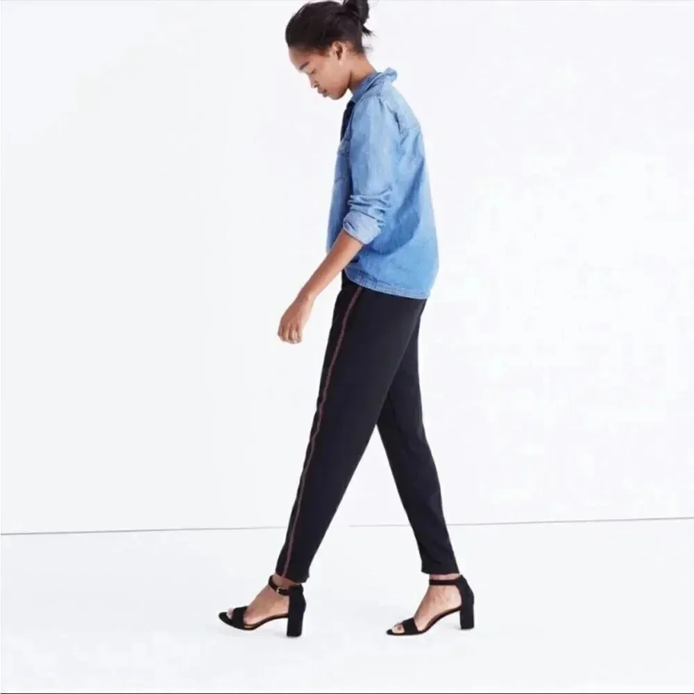 Madewell Embroidered Track Jogger Pull On Pants Black Size XS - Image 3