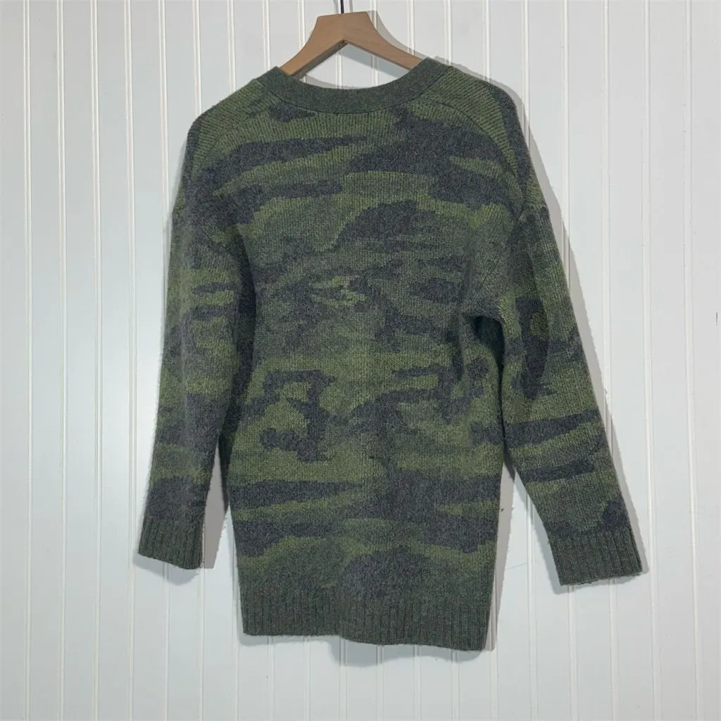 Rails Runi Green Camo Alpaca Wool Blend Cardigan Sweater Small Grunge Cozy - Image 3