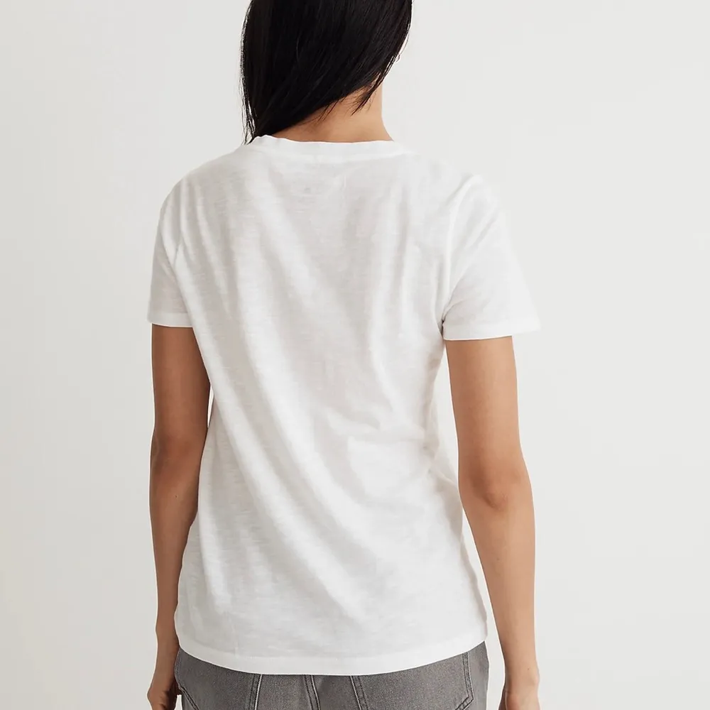 White Whisper Cotton V-Neck Tee Shirt Top Size XXS - Image 3