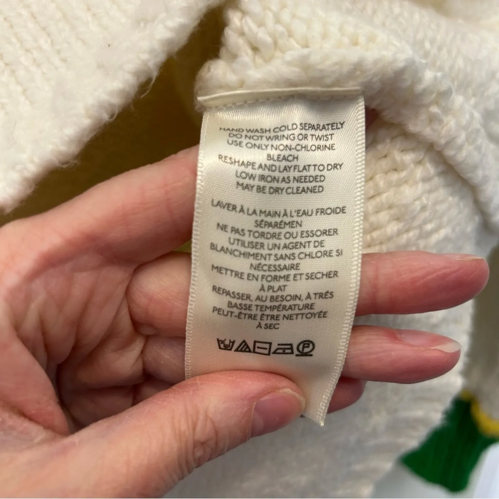 Free People Cherry Fair Aisle Green Red Sweater Dress Knit Ivory Combo NWT Small - Image 4