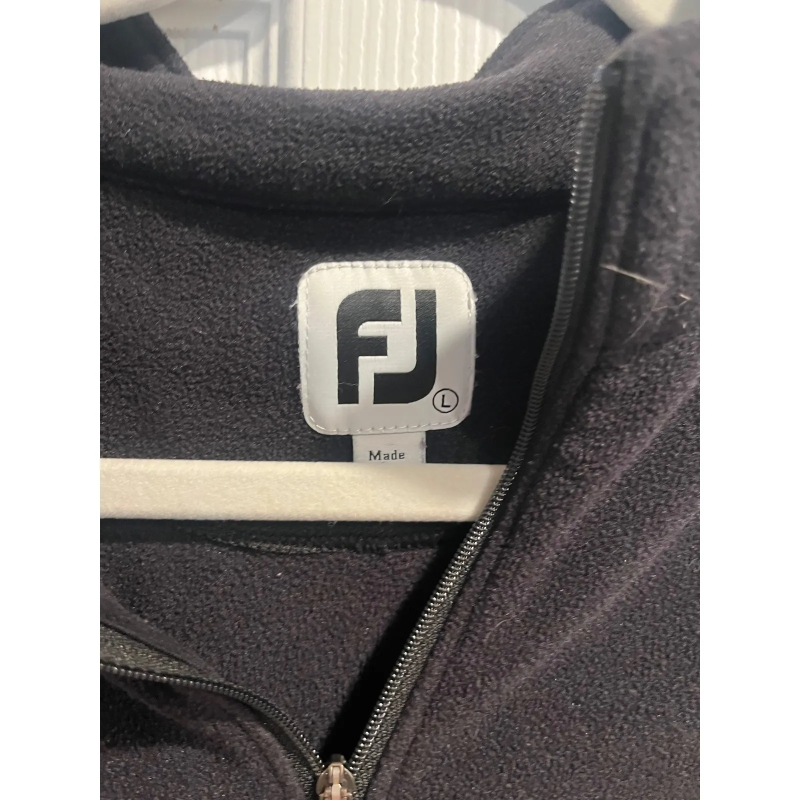 Women's large black fleece FJ foot joy pullover - Image 2