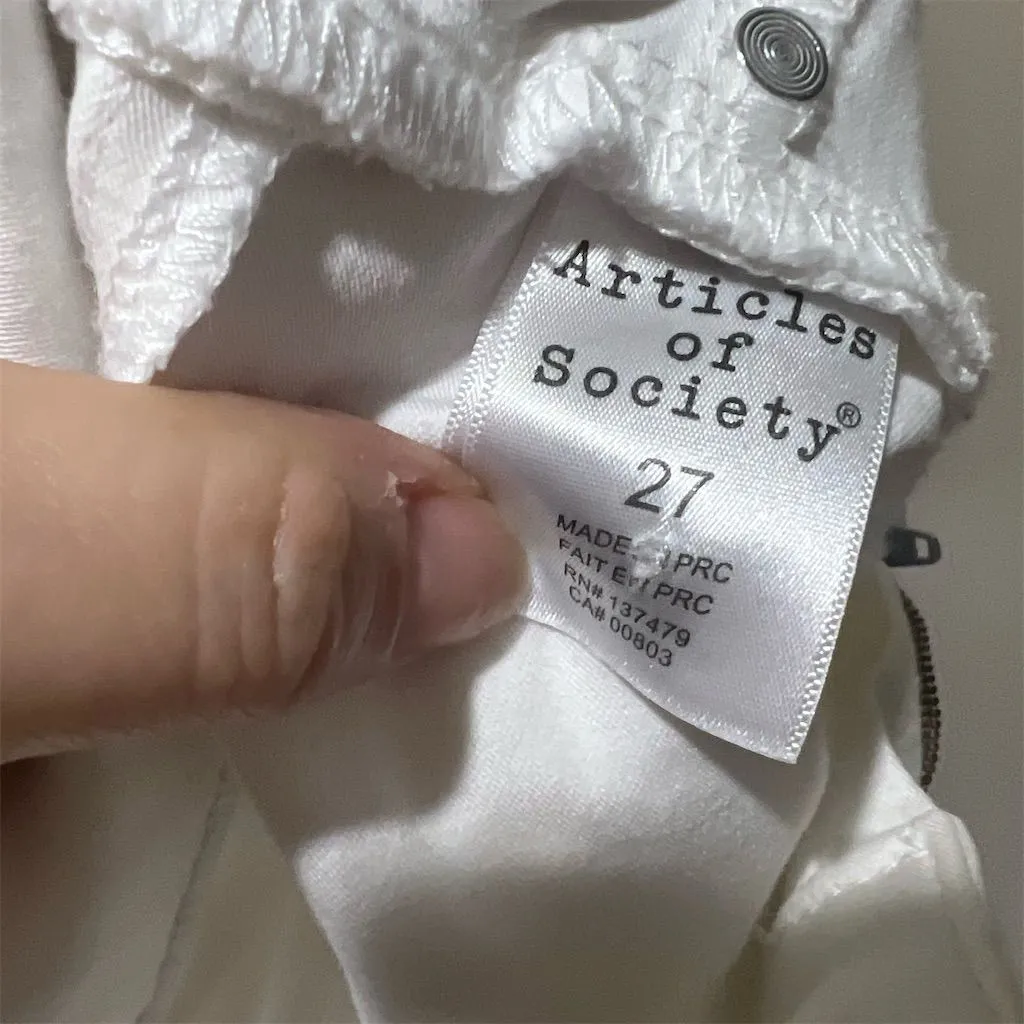 Articles of Society Women's Skinny White Jeans Size 27 Stretch Denim - Image 4