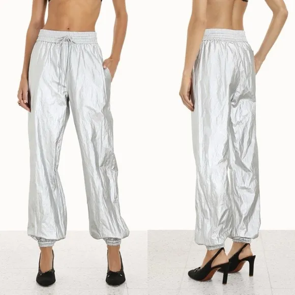 Zimmermann NWT  Rythmic Drawstring Metallic Jogger Pants - Image 2