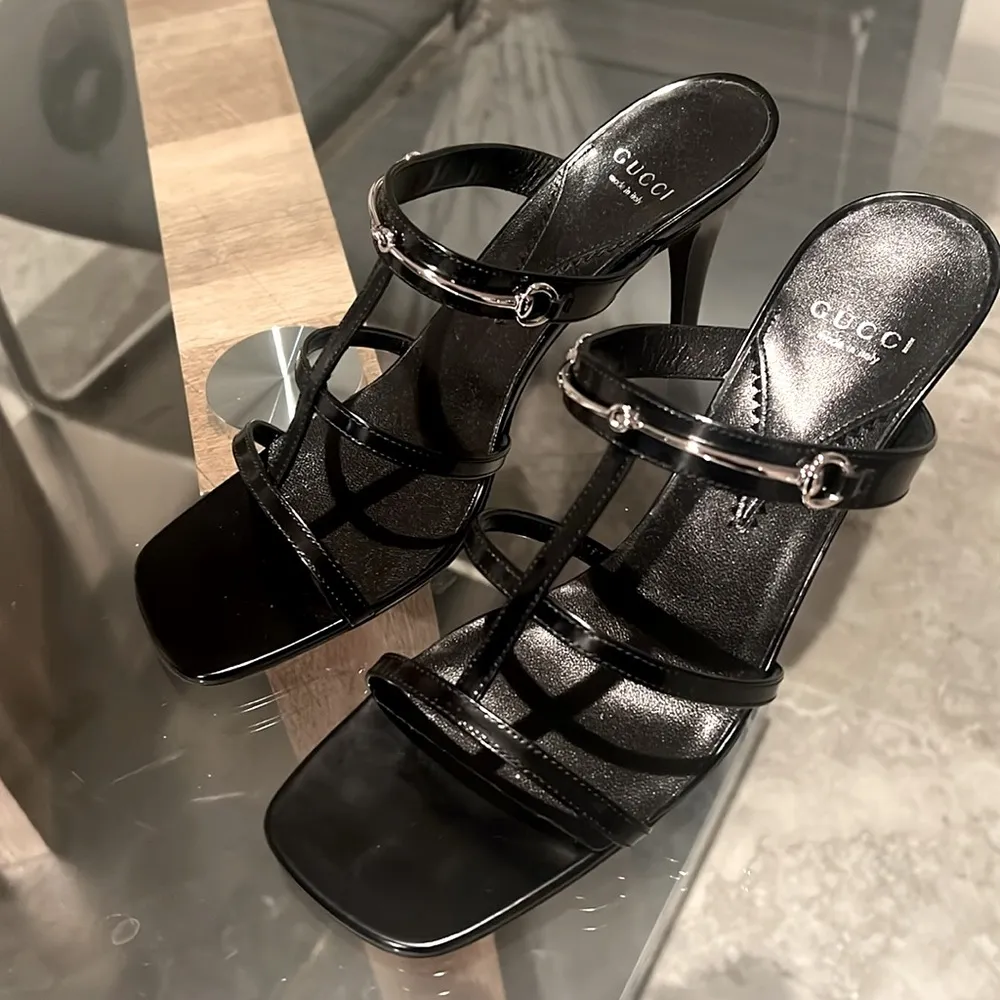 Gucci Divine Horsebit-Detailed Leather Mules 1000 Nero Size 39.5 +DustBags - Image 7