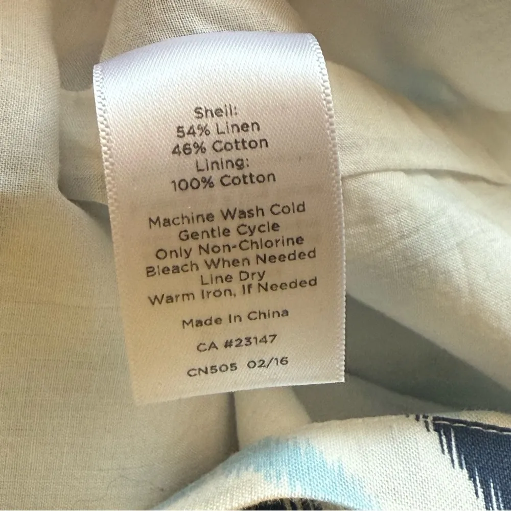 Talbots Petite Linen Blend Audrey Shift‎ Dress Geometric 6P Vacation Nautical - Image 8