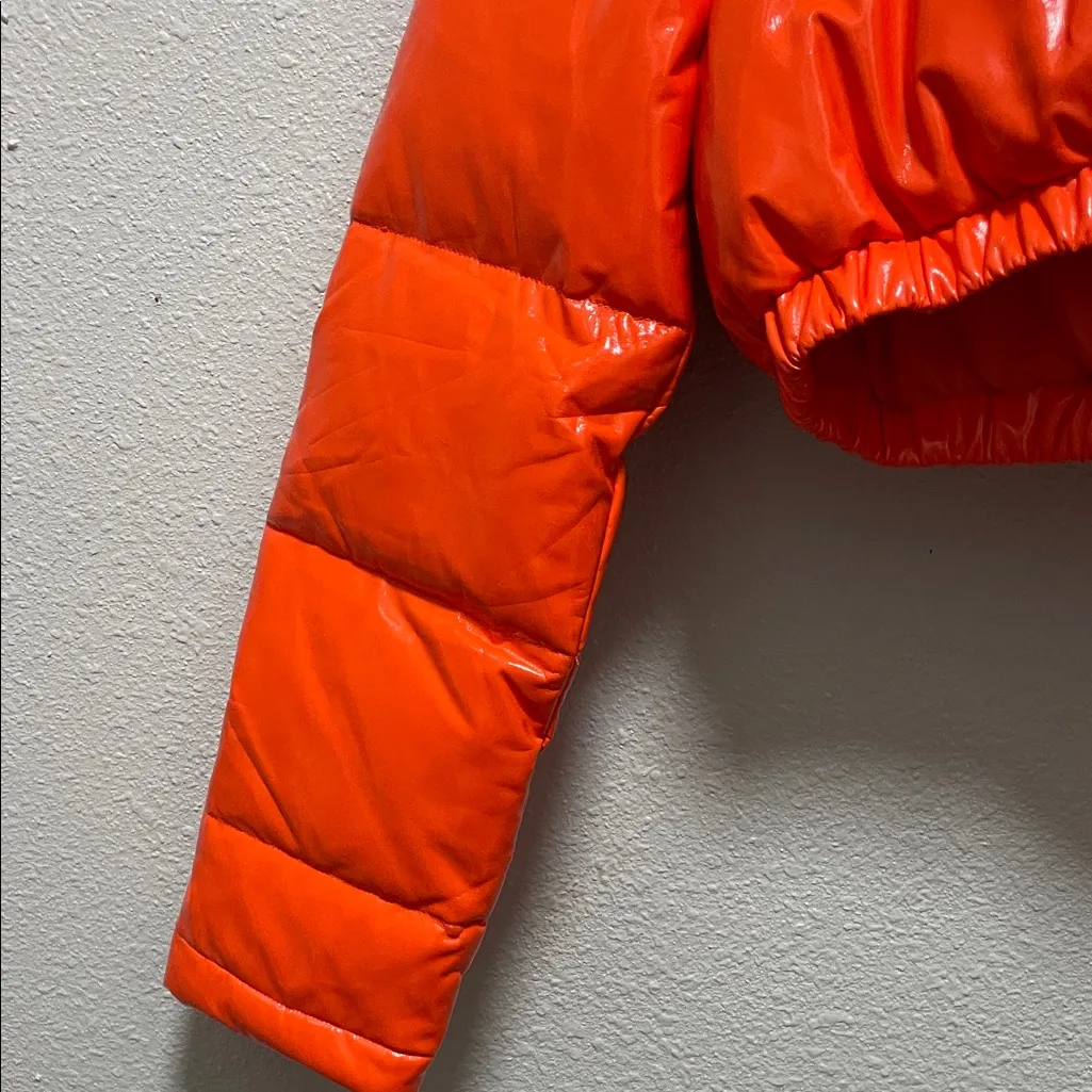 Shane Justin Puffer Half Orange Jacket Size Medium - Image 6