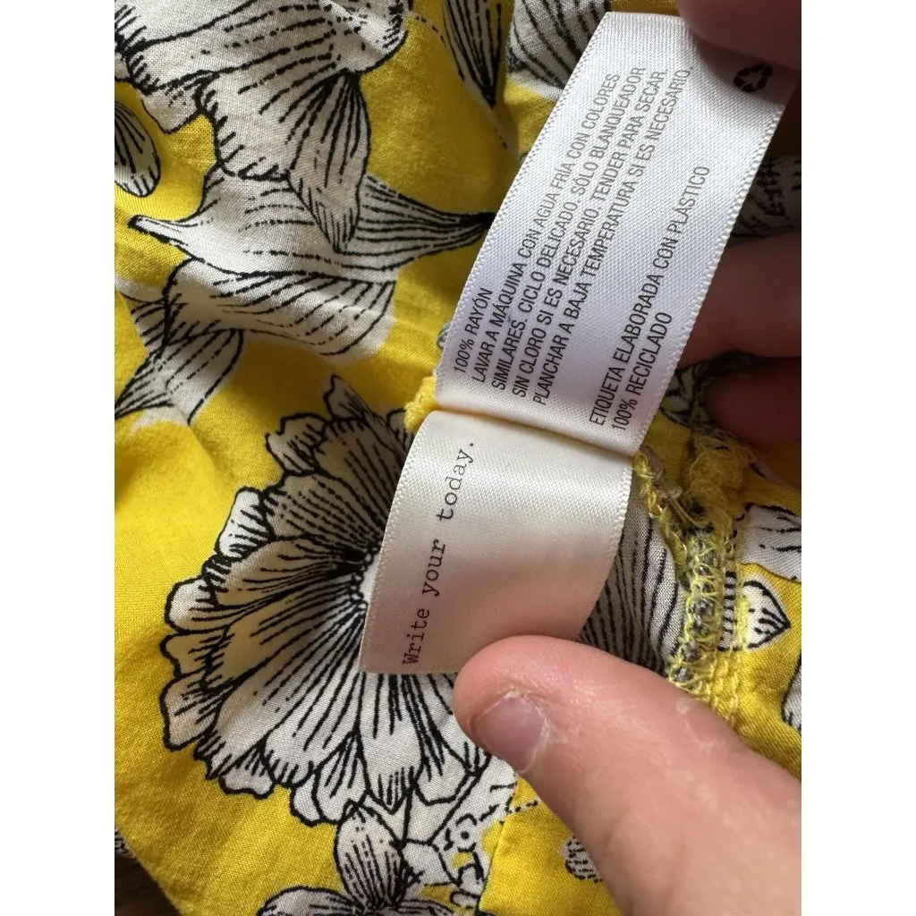 A New Day Women Shirt Size Medium Long Sleeve Floral Rayon Boho Lightweight City - Image 11