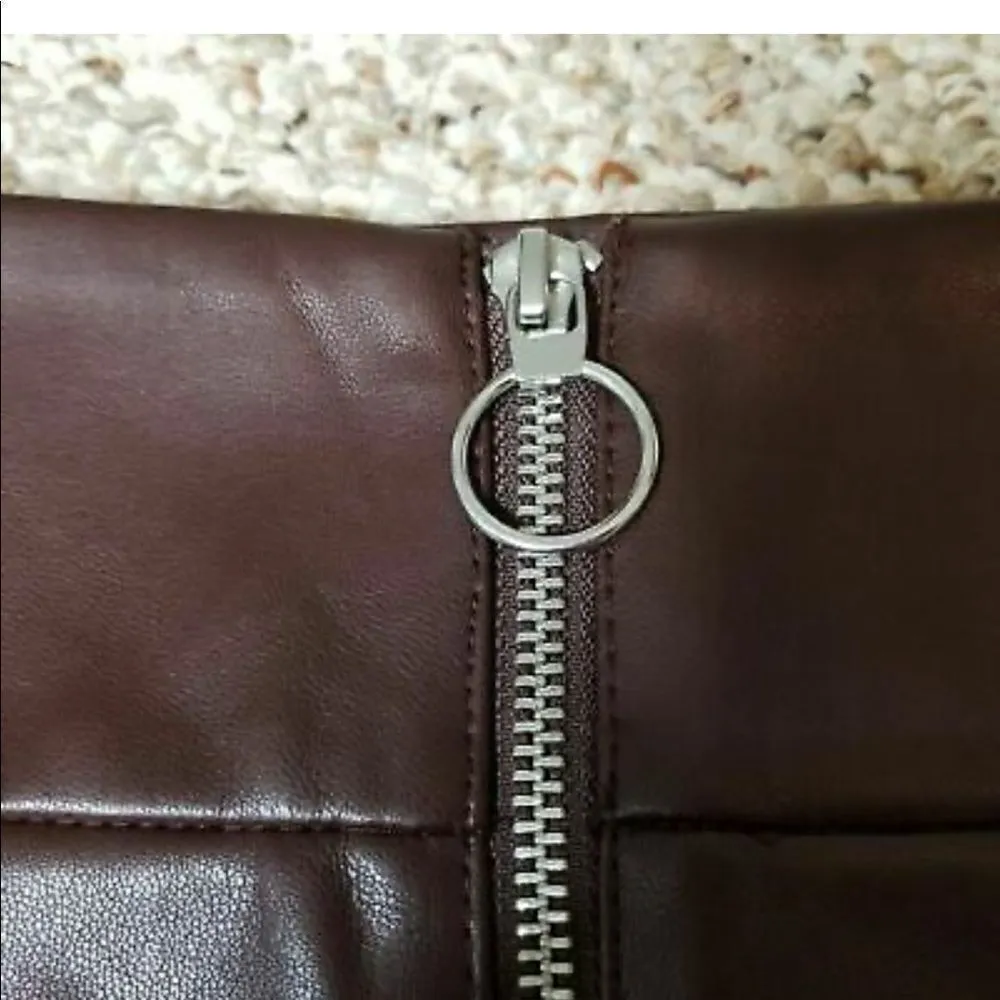 EXPRESS ✨2xHP✨Vegan Leather O-Ring Zip Front Mini Skirt✨ - Image 5