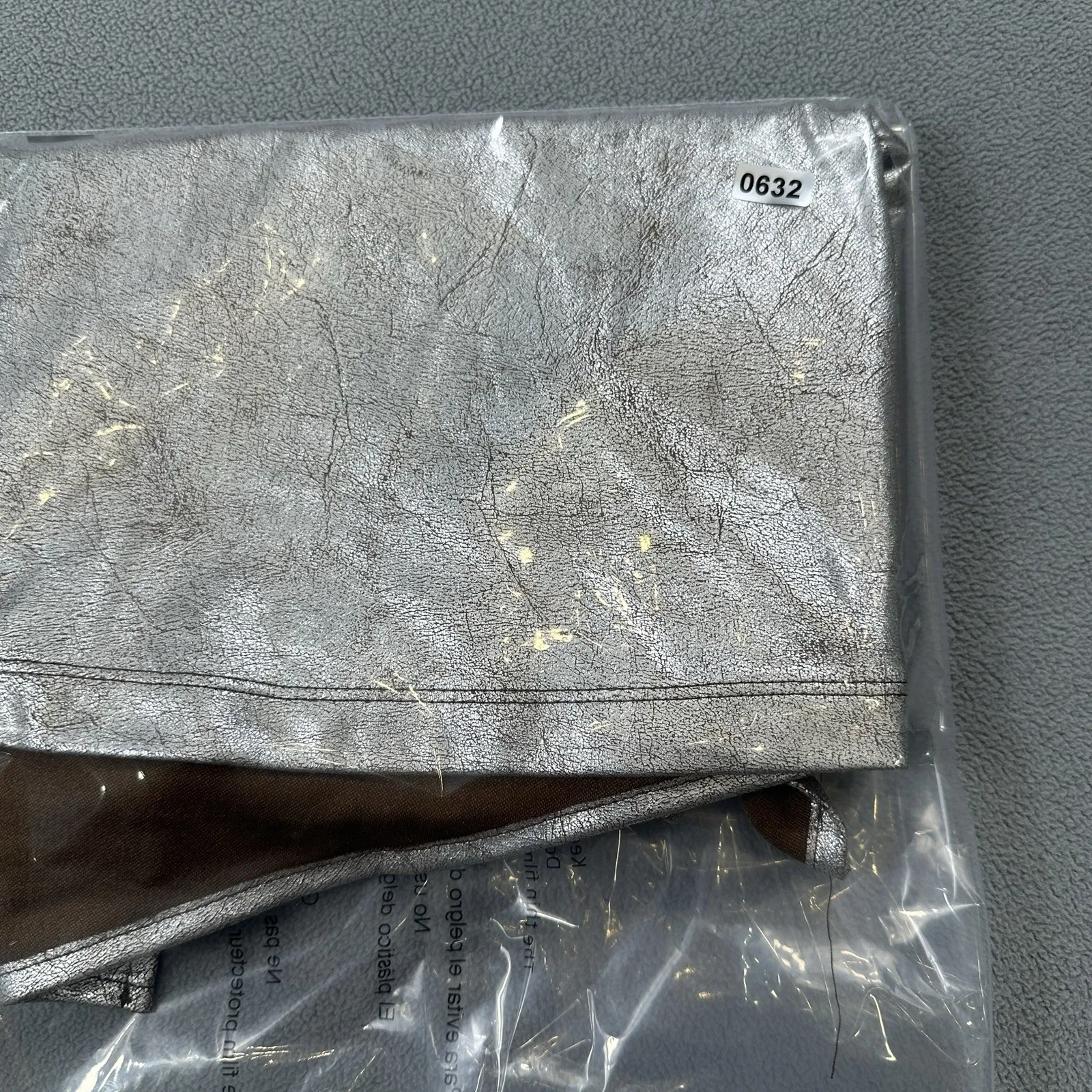 NWT ZARA Metallic Mini Skirt Womens M Silver Faux Metallic Wrap Buckle Trafaluc - Image 8