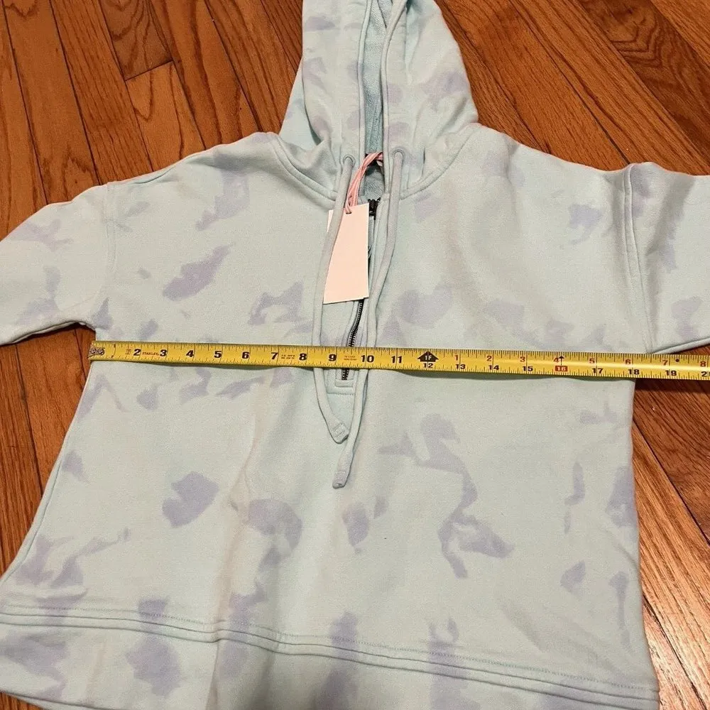 Vineyard Vines NWT Tie-Dye‎ Popover Hoodie Quarter-Zip Sweatshirt in Baby Blues - Image 7