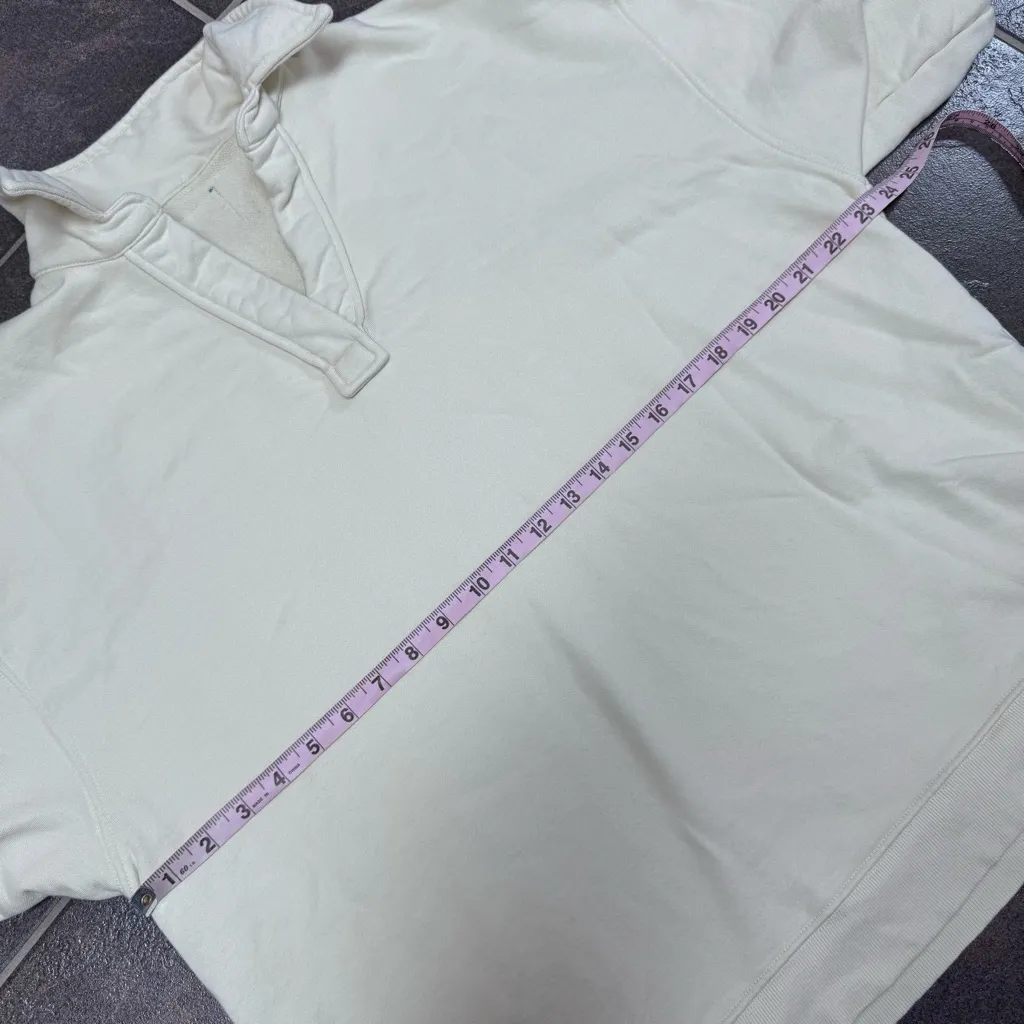 Daily Drills Oversized Collar Crew Polo Notch Sweatshirt Sand Beige XS/S - Image 10