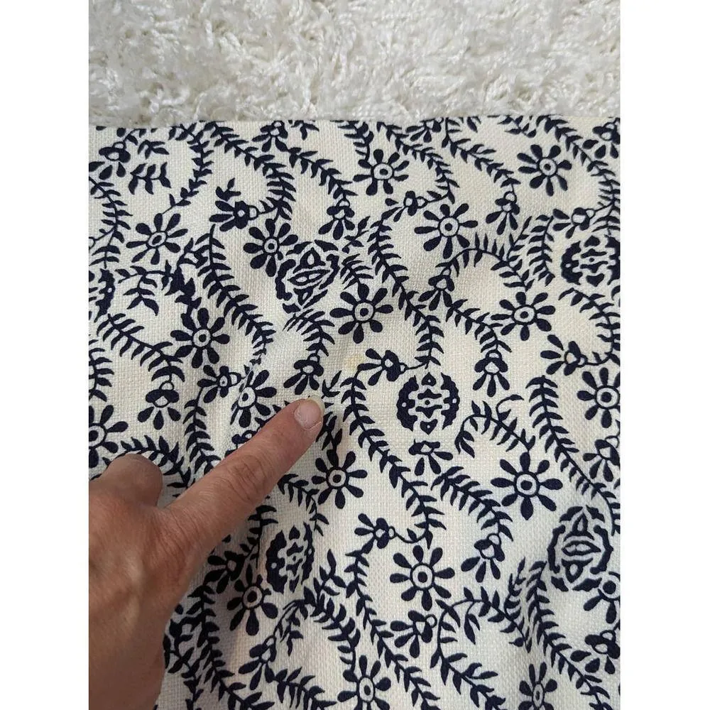 J. Crew Strapless Floral Print Mini Dress Cream and Blue Size 2 - Image 10