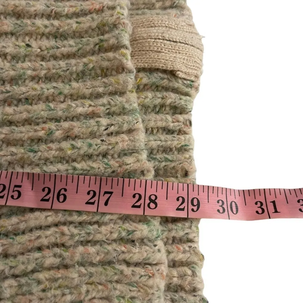 Anthropologie Kaisely Cream Rainbow Confetti Zipper Back Wool Blend Sweater - Image 9