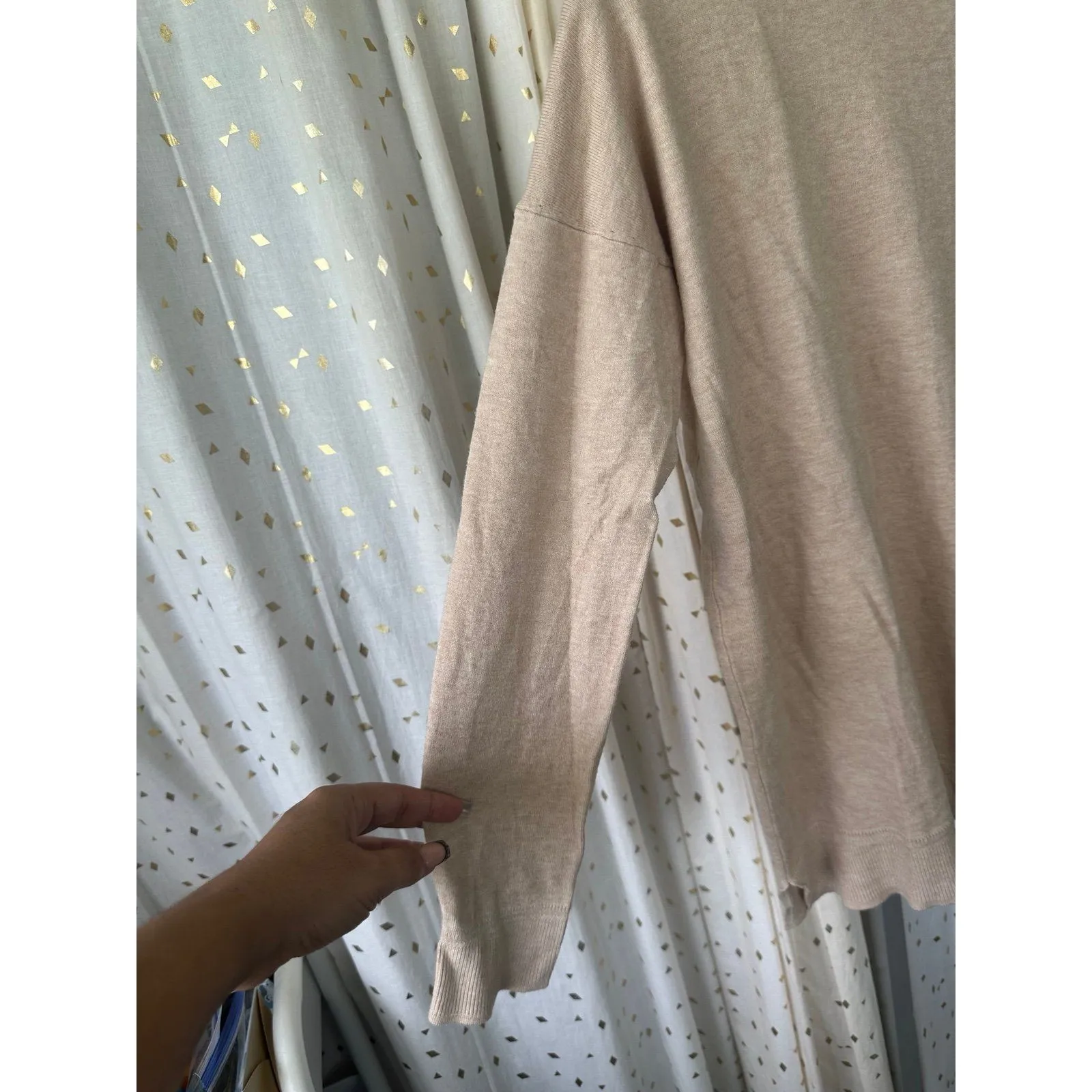 Carly Jean Women's Cashmere Blend Knit Longline Pullover Crew Neck Sweater L - Image 3