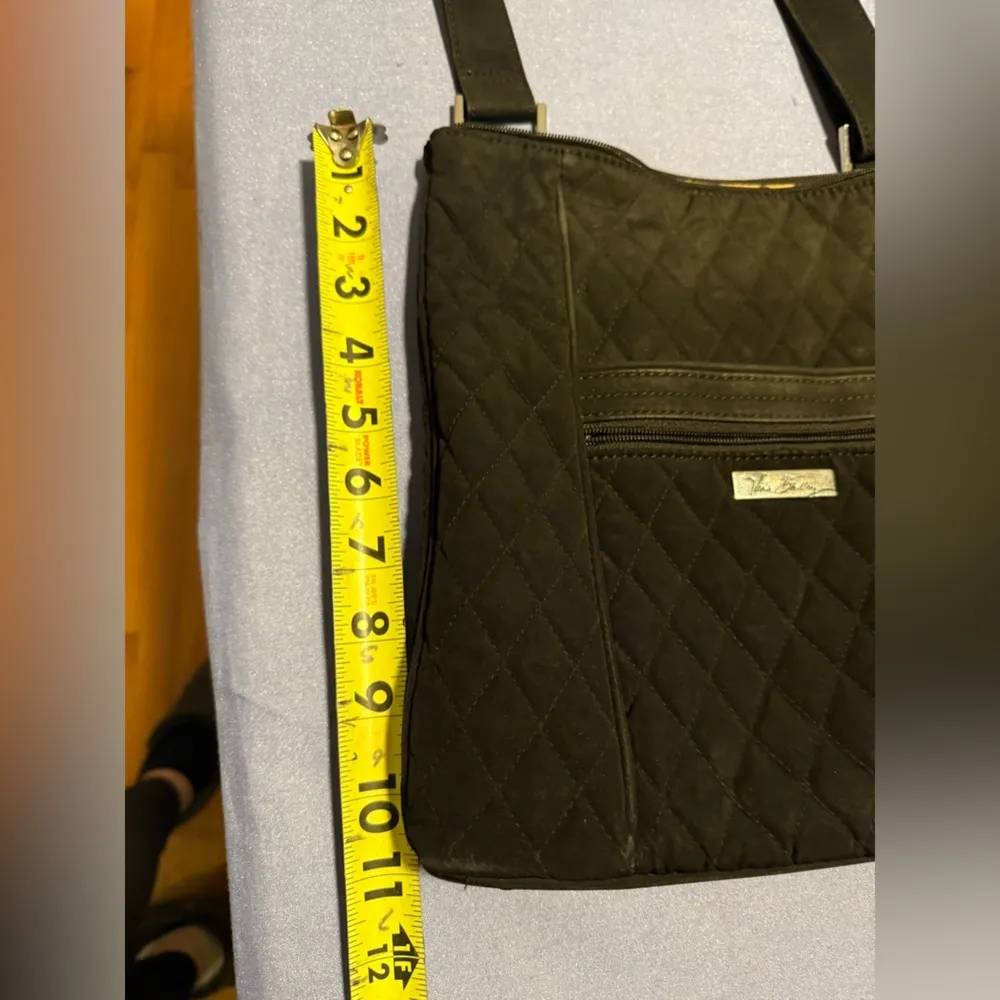 Vera Bradley  Black Crossbody Bag with Adjustable Strap Leopard Material Inside - Image 2