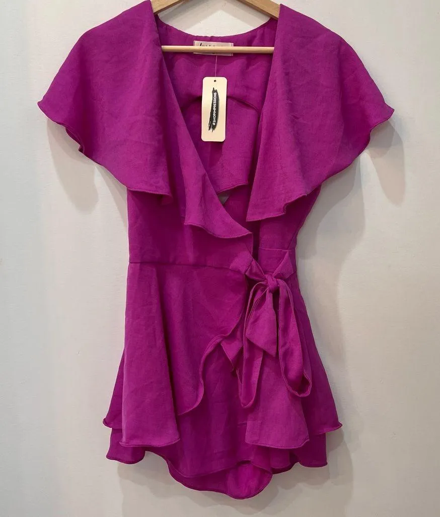 NWT Pink Lily Impressions Boutique Women Pink fuchsia Romper size small - Image 2