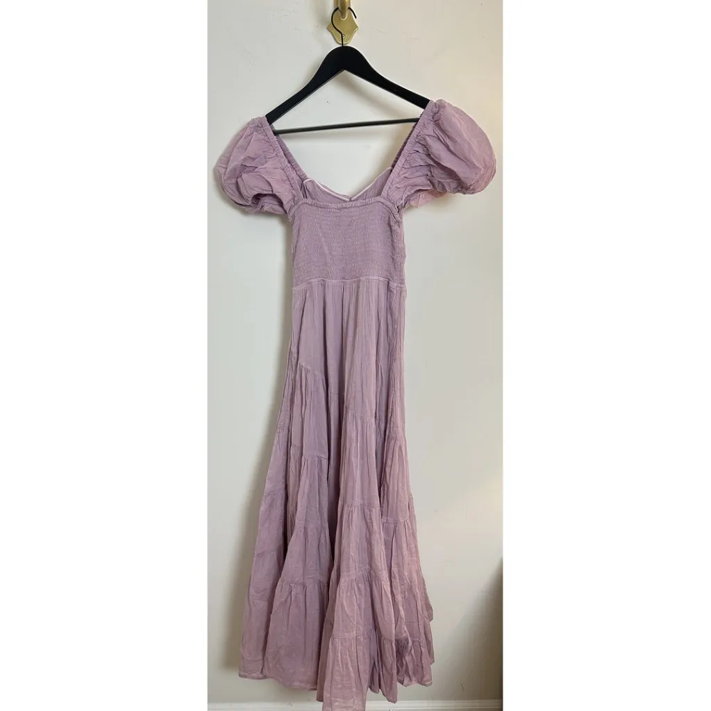 FREE PEOPLE Short Sleeve Sundrenched Maxi Dress in Dawn Pink Size Small - Image 5