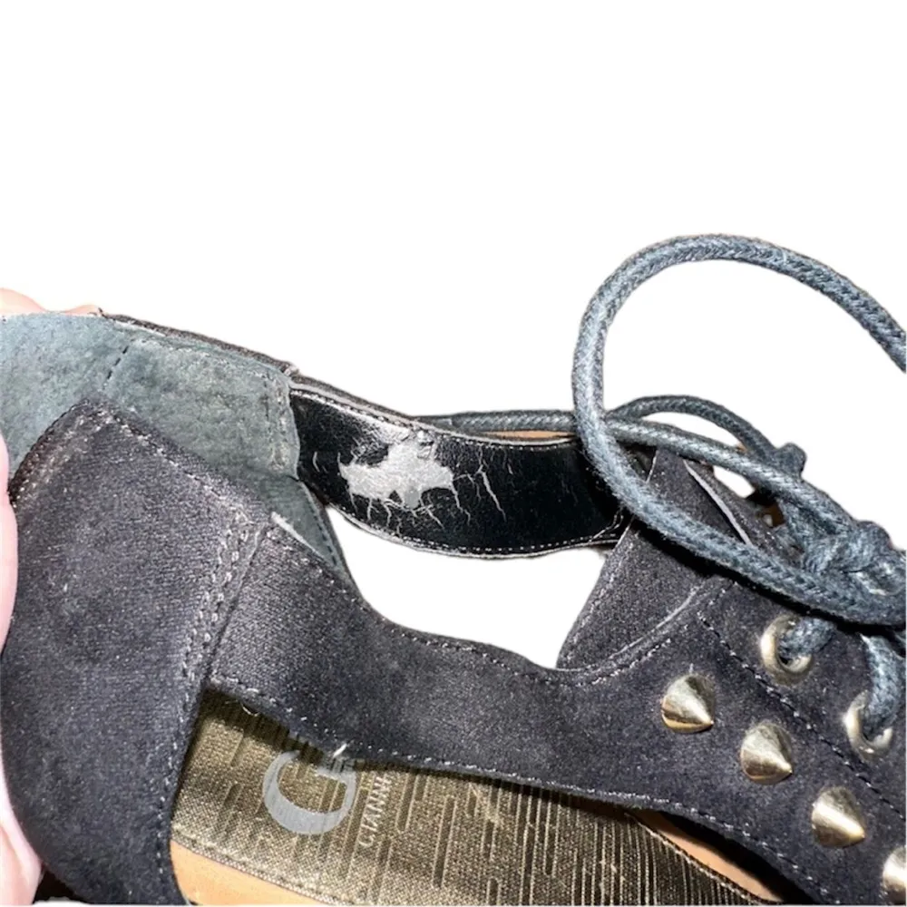 Gianni Bini Studded Tie Up Cheetah Print Wedges - Image 6