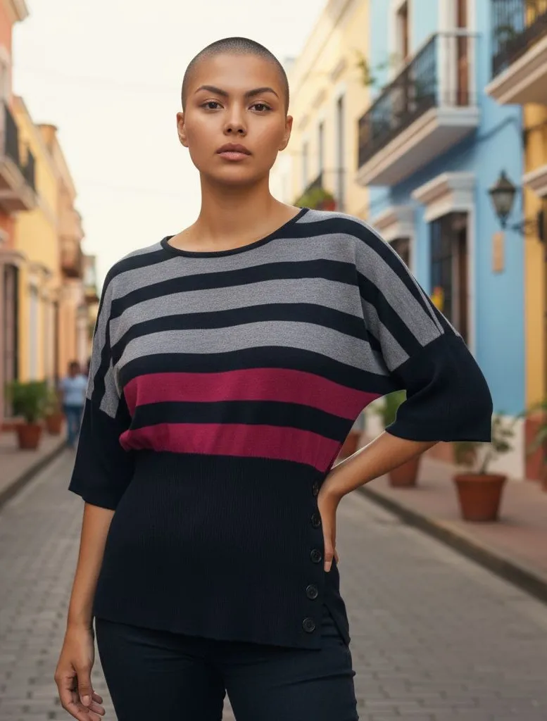 Spense Red & Black Sweater - Image 2