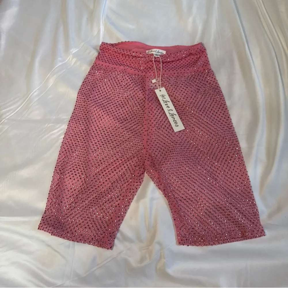 NWT For love and Lemons, pink mesh biker shorts, Keira size extra small - Image 3