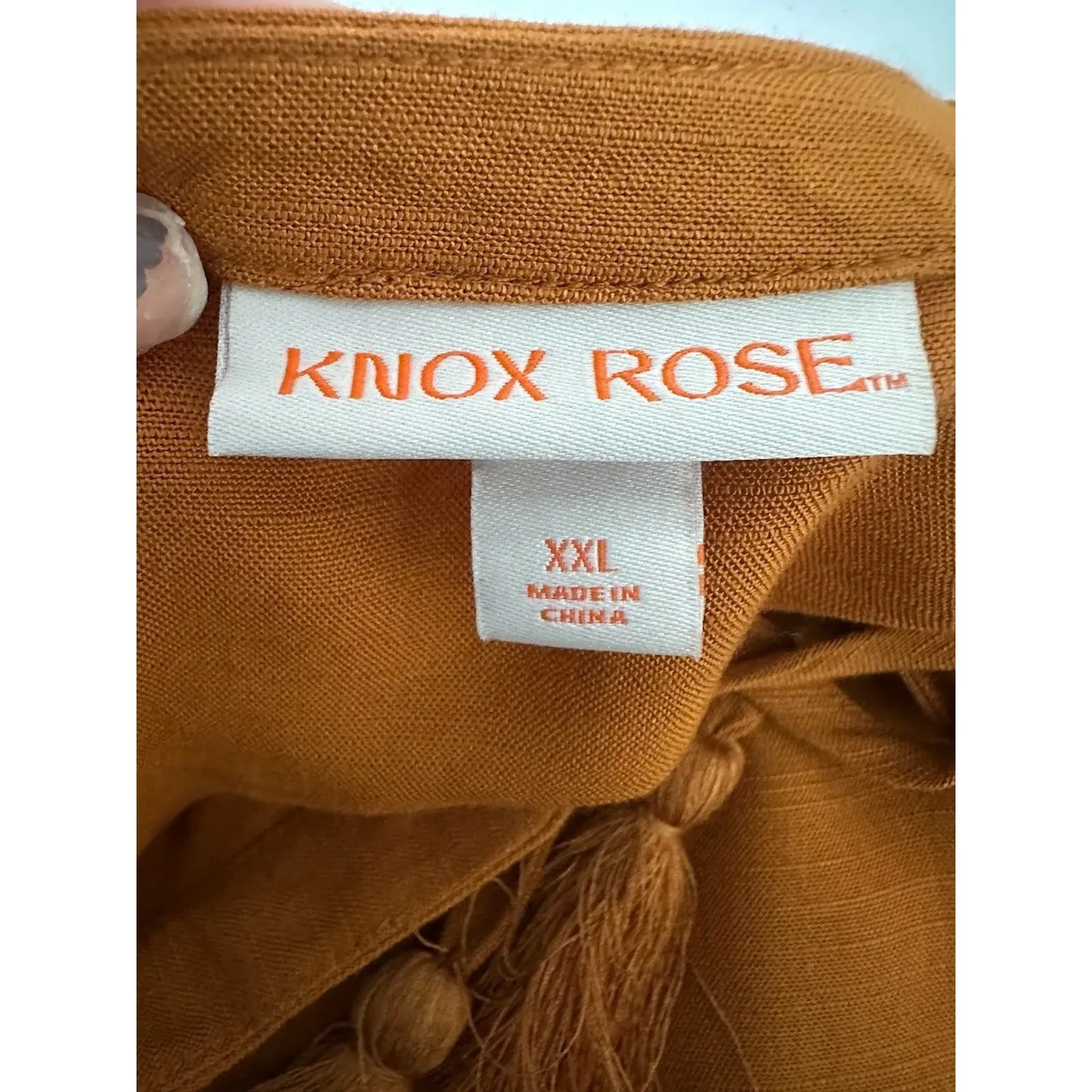 Knox Rose Tiered Maxi Dress XXL Rust Orange Boho Festival Prairie Tassel Flowy - Image 5