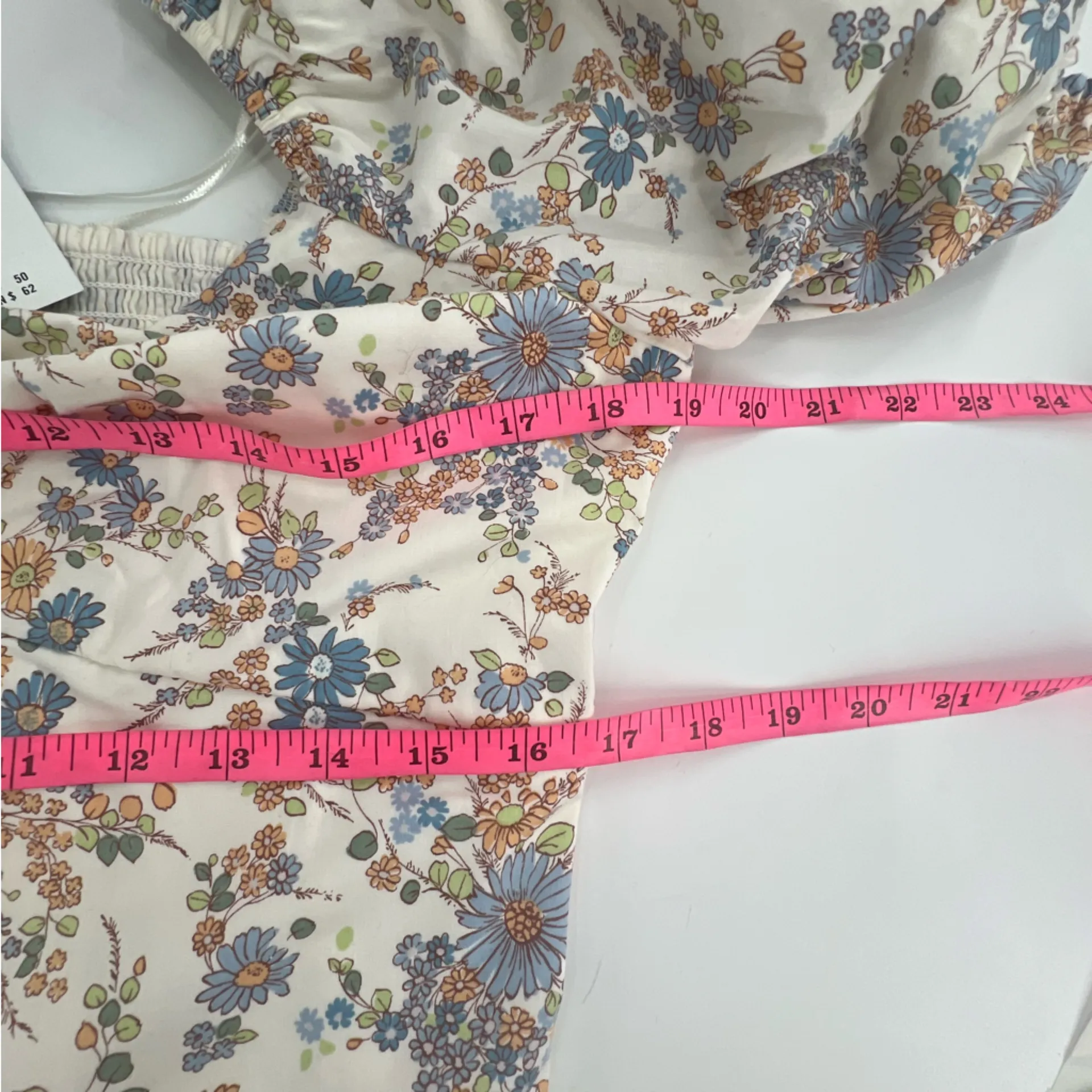 NWT Abercrombie & Fitch floral puff sleeve crop top sz L - Image 7