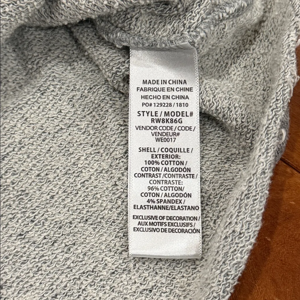 Splendid Women's Stud Embellished Cropped Sweatshirt Raw Cut Edge Gray Size L - Image 4