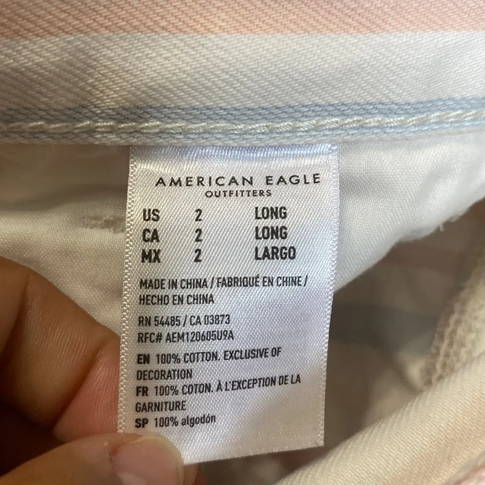 Peach Striped Mom Jeans Size 2 Long - Image 5