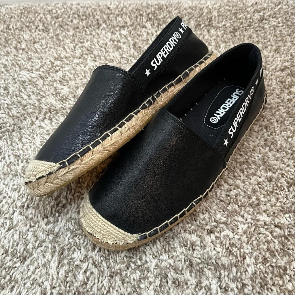 Superdry Black Slip-On Espadrilles Size 8 - Image 2