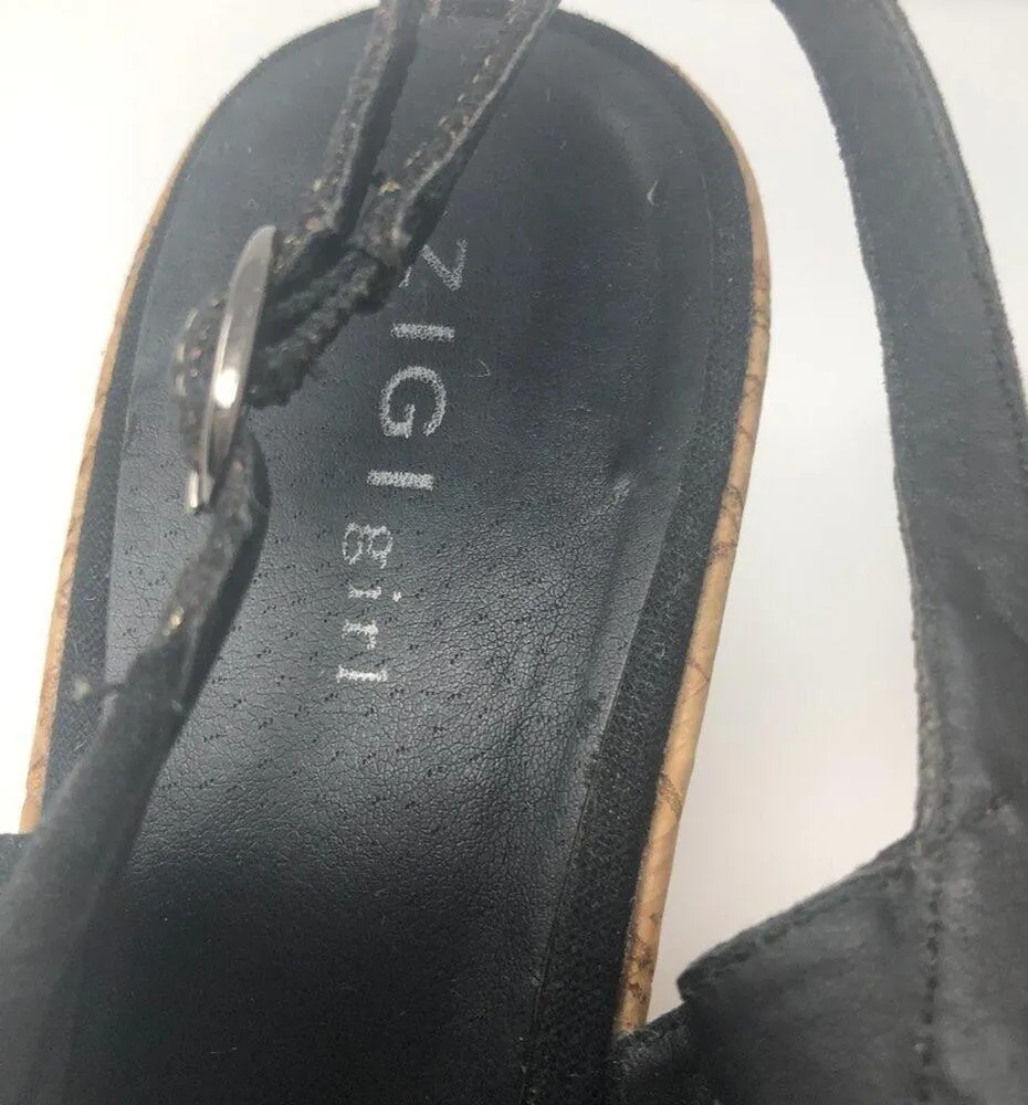 ZigiGirl Shandy Gold Cork Wedges Open Toe Sandals Size 8.5 - Image 3