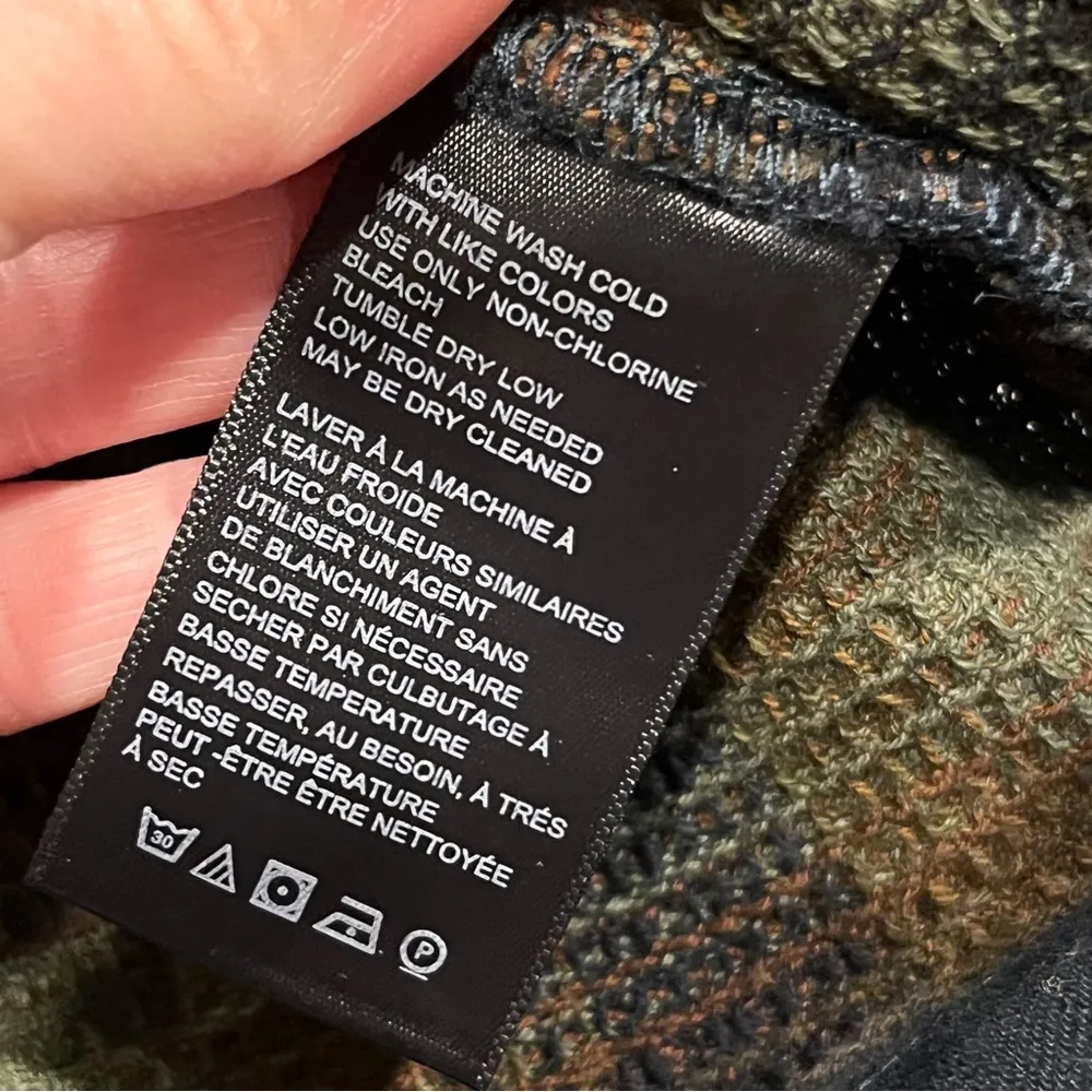 NEW Free People Navy Tobacco Ombre Plaid Anneli Button Down Shacket Top - Image 16